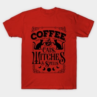 Coffee cats witches T-Shirt